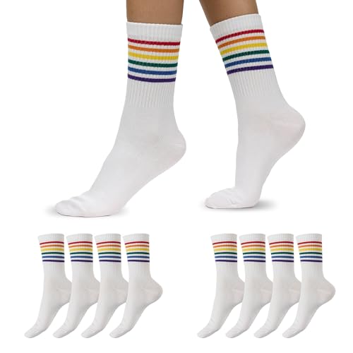 NUR DIE Herren Freizeitsocken 8-Pack Good Vibes Motiv Statement Socken Tennissocken - regenbogen - Größe 35-38 NUR DIE Herren Freizeitsocken 8-Pack Good Vibes Motiv Statement Socken Tennissocken - regenbogen - Größe 35-38 von Nur Die