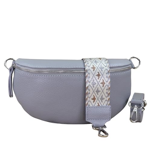 NURPELLE Echtleder Bauchtasche Damen - Stilvolle Gürteltasche mit 2 abnehmbaren/verstellbaren Breiten Gürteln - Crossbody Bag für Frauen-Hochwertige Schultertasche, Vielseitige Alltagstasche-Schwarz von NURPELLE HANDMADE n