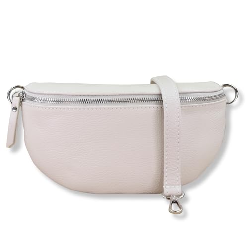 NURPELLE Echtleder Bauchtasche Damen - Stilvolle Gürteltasche mit abnehmbaren/verstellbaren Breiten Gürtel - Crossbody Bag für Frauen - Hochwertige Schultertasche, Vielseitige Alltagstasche - Schwarz von NURPELLE HANDMADE n