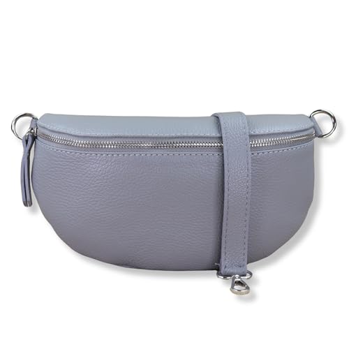 NURPELLE Echtleder Bauchtasche Damen - Stilvolle Gürteltasche mit abnehmbaren/verstellbaren Breiten Gürtel - Crossbody Bag für Frauen - Hochwertige Schultertasche, Vielseitige Alltagstasche - Schwarz von NURPELLE HANDMADE n