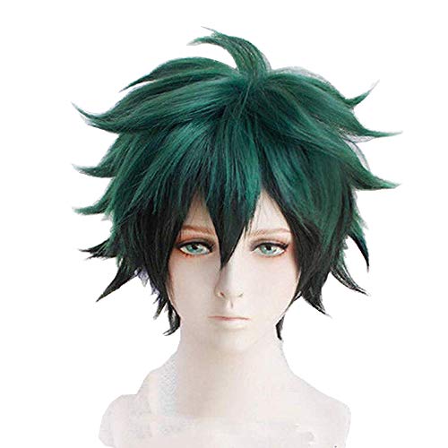 NUWIND My Hero Academia Izuku Midoriya Perücke Deko Anime Cosplay Grün Schwarz Haar Halloween Cosplay Requisiten von NUWIND