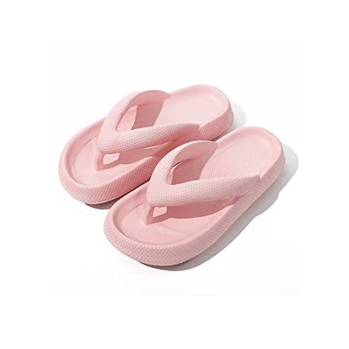 NVNVNMM Damen Hausschuhe Slippers Home Flip Flops Women Indoor Orthopedic Cloud Slipper Summer Man Sandals Anti-Slip Bathroom Platform Slippers(Color:Pink,Size:36-37) von NVNVNMM