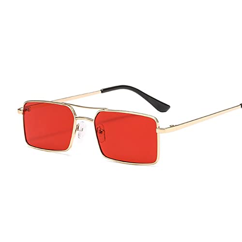 NVNVNMM Herren Sonnenbrille Rectangle Sunglasses Women Men Sun Glasses Male Female Fashion Summer(Red) von NVNVNMM