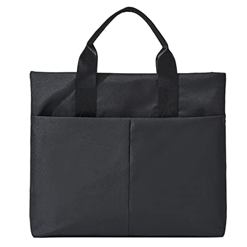 NVNVNMM Herrentasche Handtaschen Nylon Männer Business Aktentasche Große Kapazität Laptoptasche Klassische Festfarbe Männer Tasche Freizeittasche for Dokumente(Color:Black) von NVNVNMM