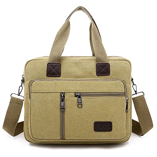 NVNVNMM Herrentasche Männer Umhängetaschen for Leinwand Große Kapazität Männer Crossbody Tasche Freizeit Einkaufstasche Reise Handtasche(Color:Khaki) von NVNVNMM