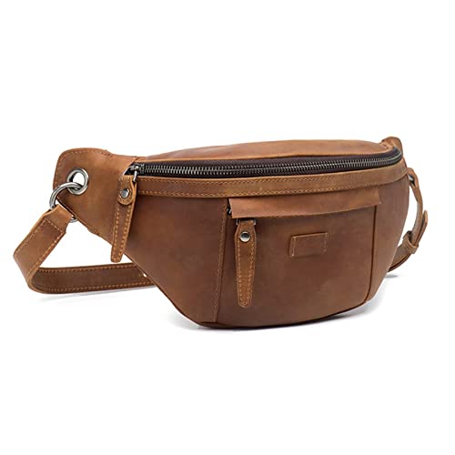 NVNVNMM Herrentaschen für Herren Men's Chest Bag Leather Shoulder Bag Large Capacity Travel Messenger Bag Chest Bag von NVNVNMM