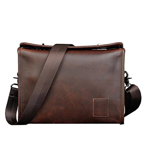 NVNVNMM Laptoptasche Briefcase Box Waterproof Leather Messenger Bag women Vintage Solid Shoulder bag File von NVNVNMM