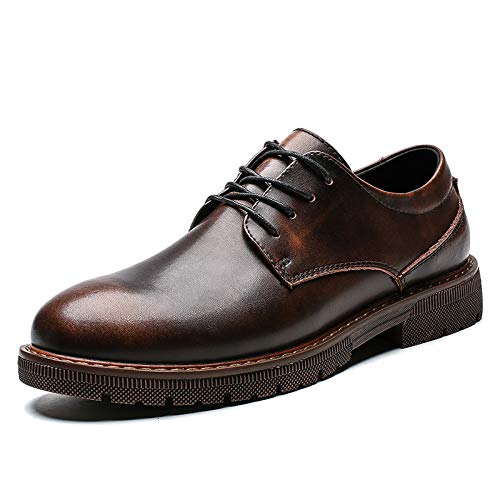 NVNVNMM Oxford Schuhe Herren Big Head Lederschuhe Frühling Low-Cut Rindsleder Oberfläche Outdoorschuhe Große Größe 39-48 Oxford Schuhe Outdoor, braun, 40 2/3 EU von NVNVNMM