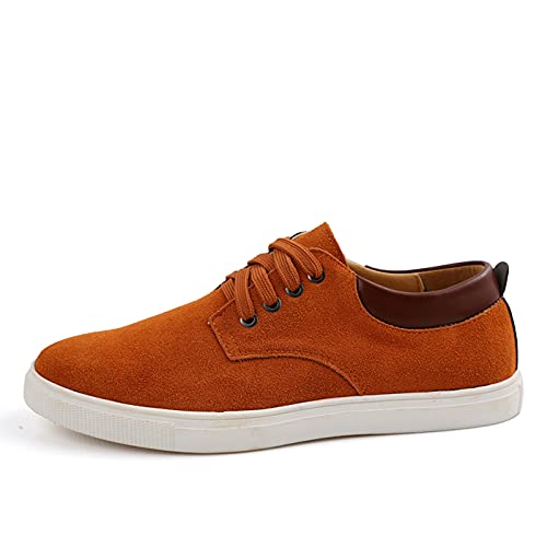 NVNVNMM Oxford Schuhe Herren Freizeitschuhe Oxford Schuhe Herren Sportschuhe Wildleder Herren Bootsschuhe, Orange, 46 EU von NVNVNMM