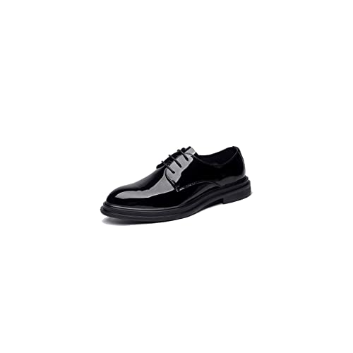 NVNVNMM Oxford Schuhe Herren Oxford Schuhe Herren Anzugschuhe Lackleder Herrenschuhe Schnürschuhe Business Kleider, Lackleder schwarz, 41 1/3 EU von NVNVNMM