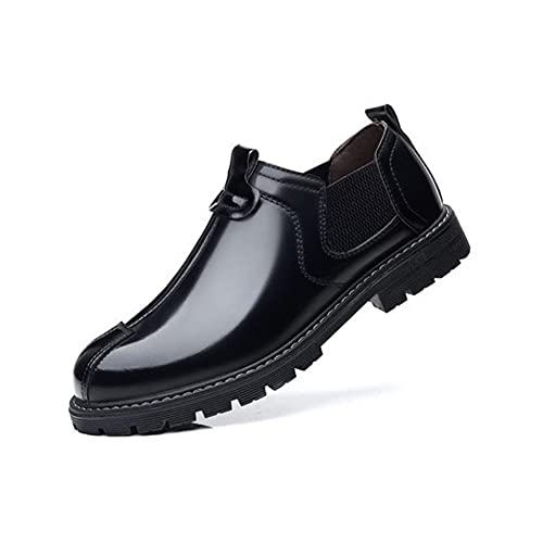 NVNVNMM Oxford Schuhe Qualität Lackleder Herren Stiefel Mode Oxford Schuhe Herren Leder Stiefeletten Herbst Übergröße 38-45, Schwarz, 41 1/3 EU von NVNVNMM