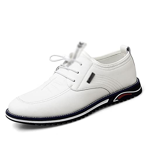 NVNVNMM Oxford-Schuhe aus echtem Leder, Herren-Oxford-Schuhe, Business-formelle Schuhe, elegante Schuhe, flache Schuhe, weiß, 7.5-US von NVNVNMM