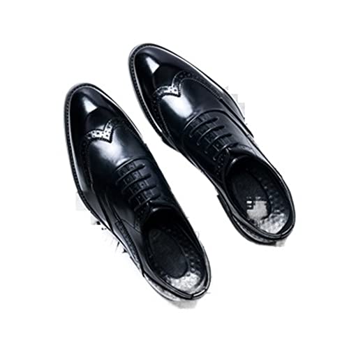 NVNVNMM Schuhe Men Leather Dress Shoes Oxford Shoes Men Pointed Toe Wedding Dress Business Shoes(Color:Black,Size:8) von NVNVNMM
