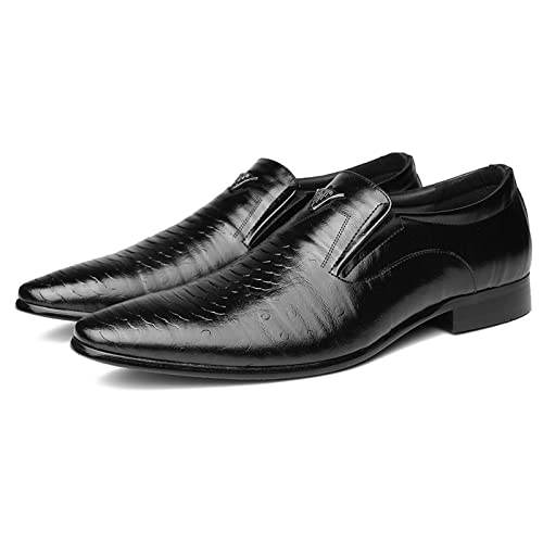 NVNVNMM Schuhe Men Shoes Retro Dress Shoes Business PU Leather Lace-up Footwear Formal Shoes(Color:Black,Size:5.5) von NVNVNMM