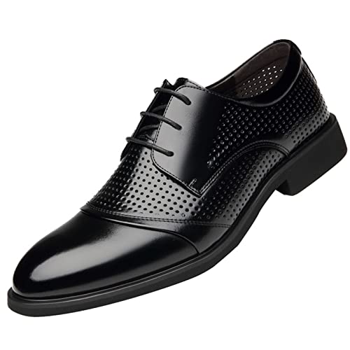 NVNVNMM Schuhe Men's Business Shoes Men Leather Shoes Design Handmade Mens Summer Shoes Comfortable(Color:Black,Size:10) von NVNVNMM