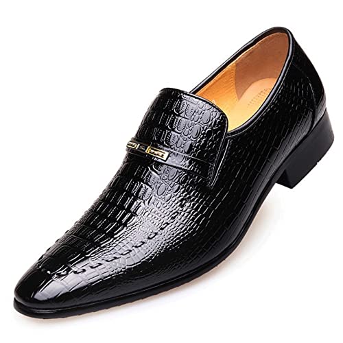 NVNVNMM Schuhe Men's Casual Shoes Classic Embossed Leather Shoes Comfortable Business Shoes Man Loafers(Color:Black,Size:47) von NVNVNMM