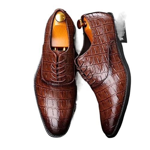 NVNVNMM Schuhe Mens Dress Shoes Formal Business Shoes for Men Leather Oxfords Office Flats Men Shoes(Color:Bruin,Size:8) von NVNVNMM