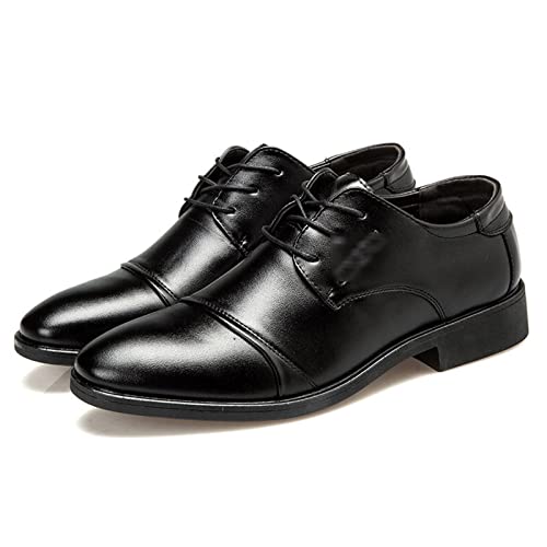 NVNVNMM Schuhe Split Leather Men's Dress Shoes Pointed Toe Business Oxford Shoes Dress Shoes(Color:Black,Size:43 EU) von NVNVNMM