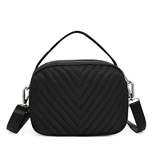 NVNVNMM Taschen für Damen, Nylon-Stofftasche, eine Schulter, diagonale kleine Handtasche, kleine Damen-Handtasche, mehrschichtige Damen-Handtasche, Schwarz, Einheitsgröße von NVNVNMM