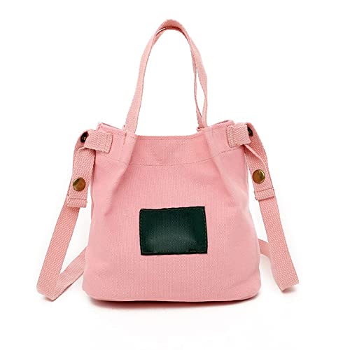 NVNVNMM Taschen für Damen, Segeltuch, Handtasche, Cord, Vintage, Damen-Umhängetasche, schlicht, einfarbig, Handtasche, Eimer, Stofftasche, lässige Umhängetasche, rose, Einheitsgröße von NVNVNMM