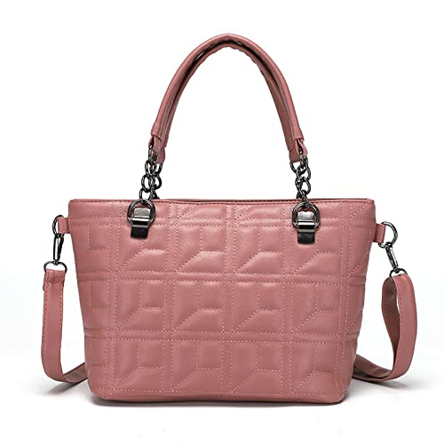 NVNVNMM Taschen für Frauen Damentasche Schultertasche Crossbody Tasche Stickerei Faden Rhombus Kette Tasche Multifunktionale Handba, rose, Einheitsgröße von NVNVNMM