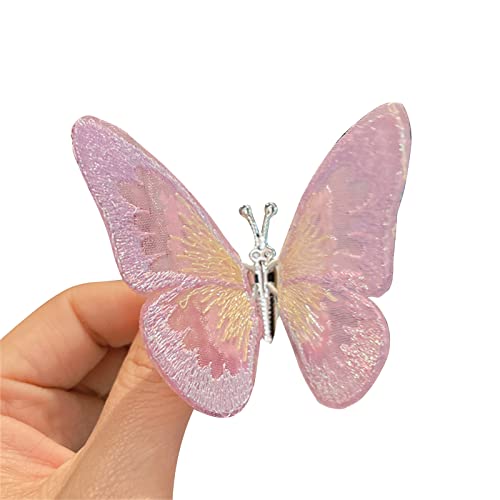 Kleine Mädchen bewegliche Schmetterlings-Haarschleife, Seitenclip, Kinder-Haarspangen, koreanischer Stil, niedliches Haar-Accessoire, Schmetterlings-Haarschmuck von NYCEMAKEUP