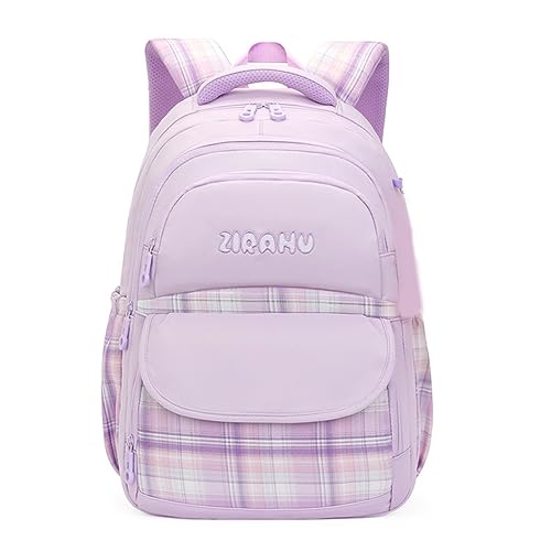 NYCEMAKEUP 2023 Neue modische Büchertaschen für Mädchen, Grundschüler, vielseitiger Rucksack, Schultasche, Schultertasche, Lunchtasche, Federmäppchen, leichte und atmungsaktive Schultasche, violett von NYCEMAKEUP