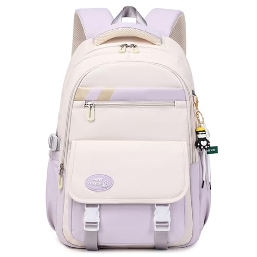 NYCEMAKEUP Rucksack mit großem Fassungsvermögen, Schultertasche, Handtasche, Federmäppchen-Set für Mädchen, Studenten, leicht, Schultasche, Reiserucksack, violett von NYCEMAKEUP