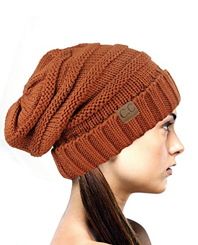 NYFASHION101 Lose Schlappe Winter Strickmütze Beanie - Rost von NYFASHION101