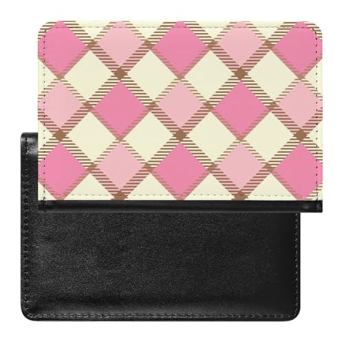 NYKVTG Reisepasshülle Rosa Kariert Reisepass Tasche Reise Gadget Impfpass Hülle Für Damen Herren NYKVTG Reisepasshülle Rosa Kariert Reisepass Tasche Reise Gadget Impfpass Hülle Für Damen Herren von NYKVTG