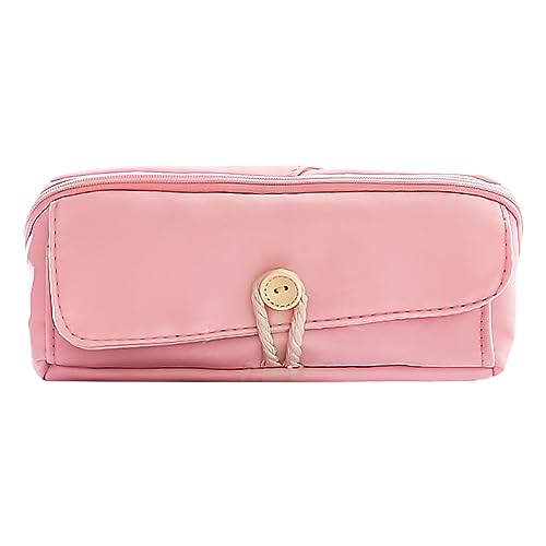 NZDFH Federmäppchen mit grossem Federtaschen Mäppchen Schreibwarenbeutel Bleistifttasche mit Reißverschluss Federtasche für Junge Mädchen Studenten Erwachsene Schule Büro Geschenk, Rosa von NZDFH