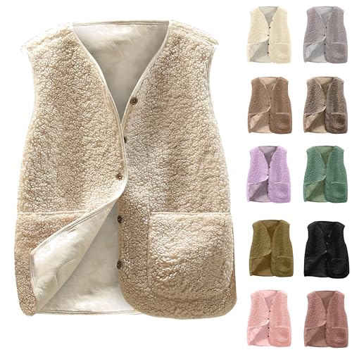 Teddy Weste Damen Ärmellos Kurze Fleeceweste Einfarbig Winterjacke V-Ausschnitt Jacke Westen Herbst Winter Übergangsjacke Damenweste Mantel Leichte Fleecejacke Teddyjacke Angebote des tages heute Teddy Weste Damen Ärmellos Kurze Fleeceweste Einfarbig Winterjacke V-Ausschnitt Jacke Westen Herbst Winter Übergangsjacke Damenweste Mantel Leichte Fleecejacke Teddyjacke Angebote des tages heute von NZYIHAO