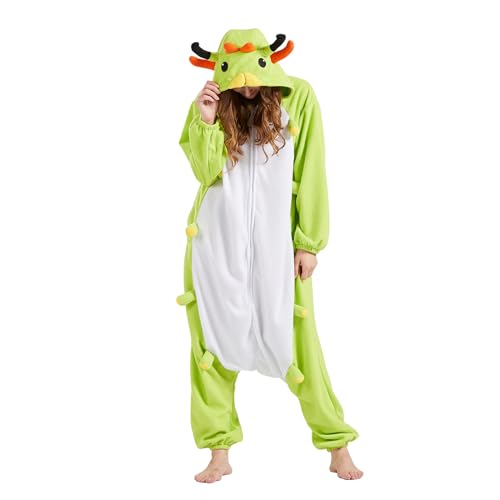 NaVarch Faschingskostüme Tiere Onesie Weihnachten Halloween Onesie Cosplay Jumpsuit Overall Nachtwäsche Damen Herren Raupe, M von NaVarch