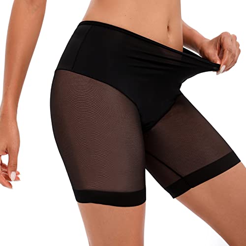 Nadeer Anti-Chafing Unterhosen Damen Unter Rock Kurze Hose Anti-Rutsch Leggings Sicherheits Shorts Miederhose Boyshort Nahtlose Unterwäsche Weich Elastisch Leicht (Schwarz,M) von Nadeer