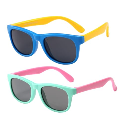 Naisicatar Kinder polarisierte Sonnenbrille, Kinder Sonnenbrille Mädchen polarisierte Sonnenbrille UV-Schutz Strand Sonnenbrille Kinder Sommergläser für 3-8 2pcs von Naisicatar