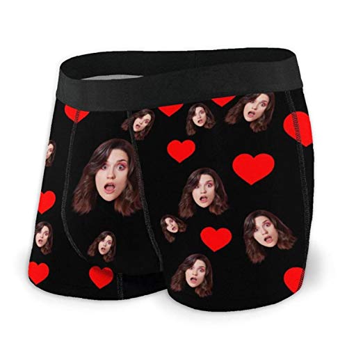 Benutzerdefinierte Unterwäsche Anpassen Boxer Briefs Personalisierte Unterhose Personalisiert Boxershorts mit Foto Gesicht Male Retroshorts für Herren Weihnachten Valentinstag Geburtstag Geschenk von Naispanda