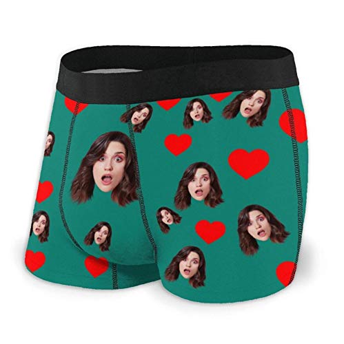 Benutzerdefinierte Unterwäsche Anpassen Boxer Briefs Personalisierte Unterhose Personalisiert Boxershorts mit Foto Gesicht Male Retroshorts für Herren Weihnachten Valentinstag Geburtstag Geschenk von Naispanda