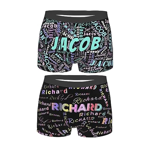 Naispanda 2 Pack Personalisierte Boxershorts mit Foto, Benutzerdefinierte Briefs mit Foto Iustige Boxershorts Unterhosen Briefs Personalisierte Geschenke für Männer Ehemann Vater Freund ihn von Naispanda