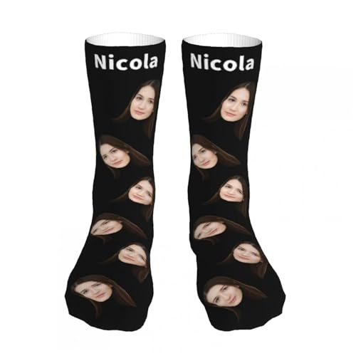 Naispanda Foto Personalisierbare Socken mit Gesicht,Benutzerdefinierte Lustige Gesicht Socken für Damen und Herren Unisex,Kreative Liebhabersocken Weihnachtsgeschenke zum Valentinstag von Naispanda