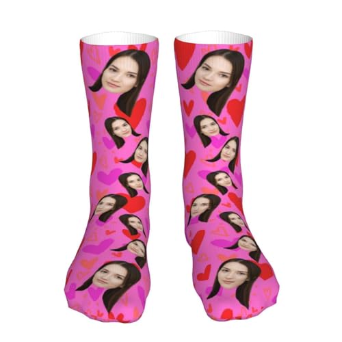 Naispanda Foto Personalisierbare Socken mit Gesicht,Benutzerdefinierte Lustige Gesicht Socken für Damen und Herren Unisex,Kreative Liebhabersocken Weihnachtsgeschenke zum Valentinstag von Naispanda