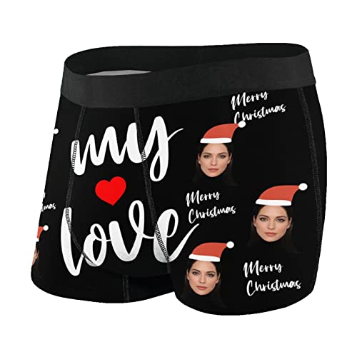 Naispanda Personalisiert Herren Boxershorts Unterwäsche Unterhose mit Bilder Foto Funny Gesicht, Bequem und Atmungsaktiv Boxer, Lustiges Foto Geschenk für Mann/Freund/Freund/Ehemann von Naispanda