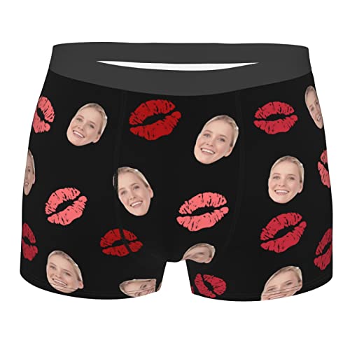 Naispanda Personalisiert Herren Boxershorts mit Freundin Frau lustiges Gesicht Foto angepasst Boxershorts Unterhosen personalisiertes Geschenk für Männer Boyfriend Vatertag Jahrestag Weihnachten von Naispanda