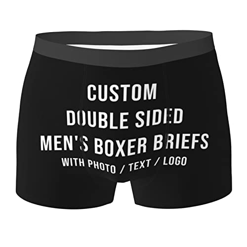 Naispanda Personalisierte Herren-Boxershorts mit Foto Text Doppelseitige Herren Namens Boxershorts individuelle Shorts Unterhose für Mann Freund Ehemann Weihnachten Valentinstag Geburtstag von Naispanda