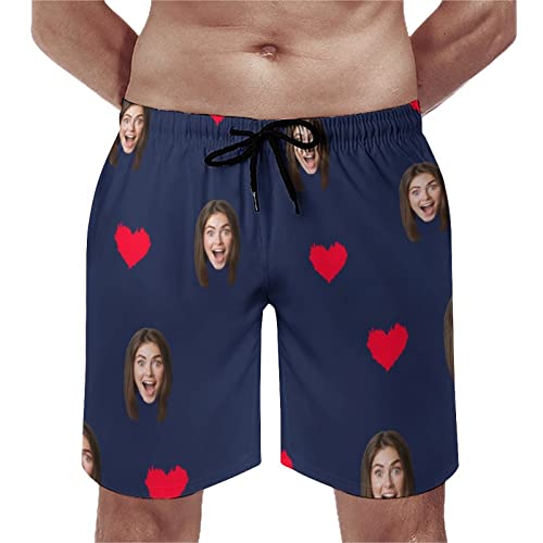 Naispanda Personalisierte Strandshorts Custom Herren Schwimmshorts mit Foto Gesicht Foto Gesicht Schwimmshorts lustige Strand Shorts Board Shorts Custom Funny Geschenke für Männer von Naispanda