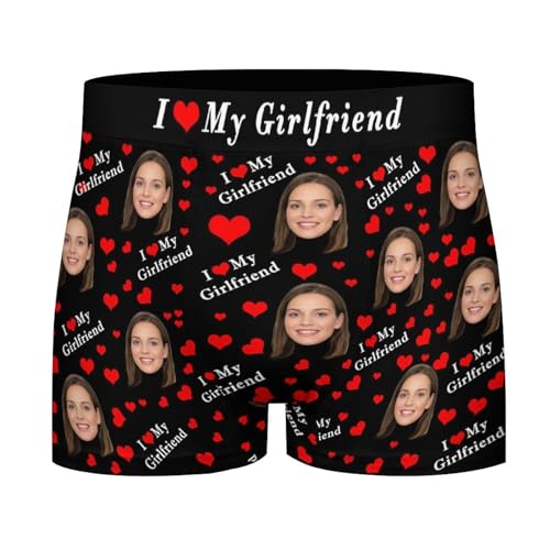 Naispanda Personalisierte Unterhose Männer Boxershorts Unterhose Mit Gesicht Foto Bedrucken lustig für Herren Weihnachten Valentinstag Geburtstag Geschenk, S von Naispanda