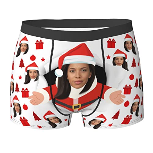 Personalisiert Herren Boxershorts Unterhosen Unterwäsche, Unterhose Mit Gesicht Bedrucken, Lustiges Geschenk für Men Männer Freund, Personalisierte Weihnachts Unterhosen Unterwäsche Geschenke von Naispanda