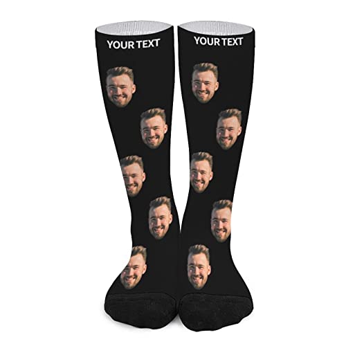 Personalisierte Foto Socken Lustige Socken mit Foto, benutzerdefinierte Gesichtssocken, Personalisiert Socks Lange Socken für Männer und Frauen, 40 cm, Geburtstag, Weihnachten, Valentinstags Geschenk von Naispanda