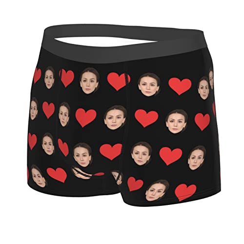 Personalisierte Männer Unterhose,Benutzerdefinierte Lustige Freundinnen Gesichtsboxer Slip,Boxershorts Unterwäsche mit Bedrucken Foto,Idee Geschenk für Freund Ehemann Valentinstag Geburtstag Gedenktag von Naispanda