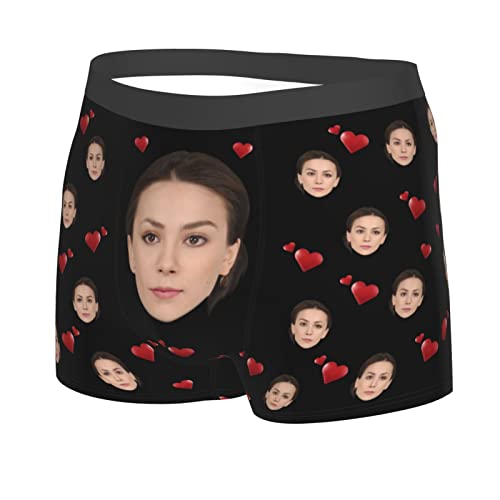 Personalisierte Männer Unterhose,Benutzerdefinierte Lustige Freundinnen Gesichtsboxer Slip,Boxershorts Unterwäsche mit Bedrucken Foto,Idee Geschenk für Freund Ehemann Valentinstag Geburtstag Gedenktag von Naispanda