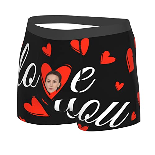 Personalisierte Männer Unterhose,Benutzerdefinierte Lustige Freundinnen Gesichtsboxer Slip,Boxershorts Unterwäsche mit Bedrucken Foto,Idee Geschenk für Freund Ehemann Valentinstag Geburtstag Gedenktag von Naispanda